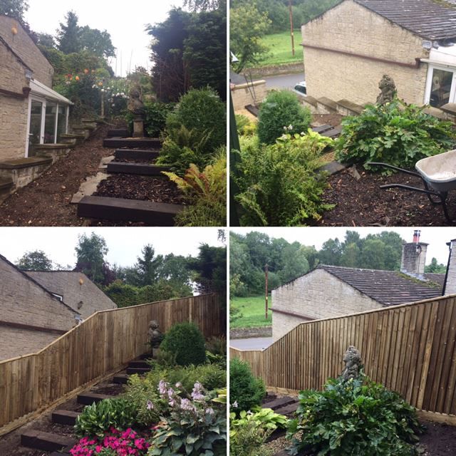 Close board fencing on a steep gradient in Woodstock